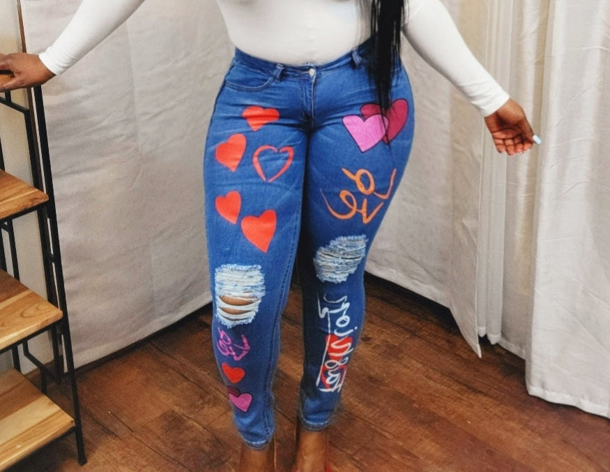 "Graffiti Love" Jeans