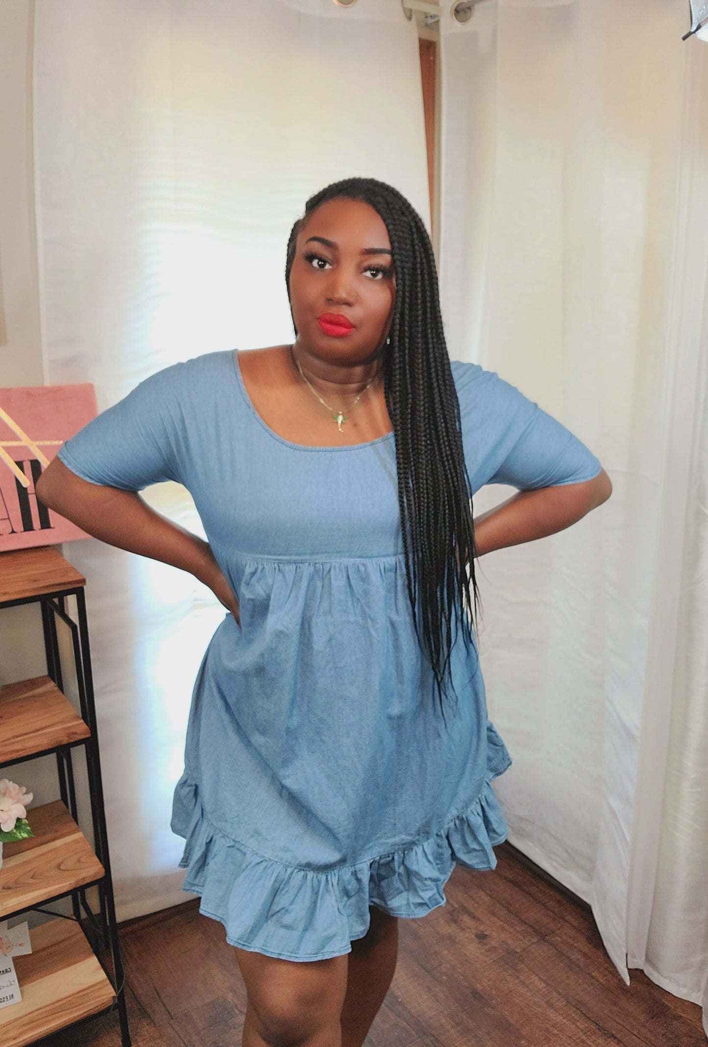 Ruffled Bleu Dress