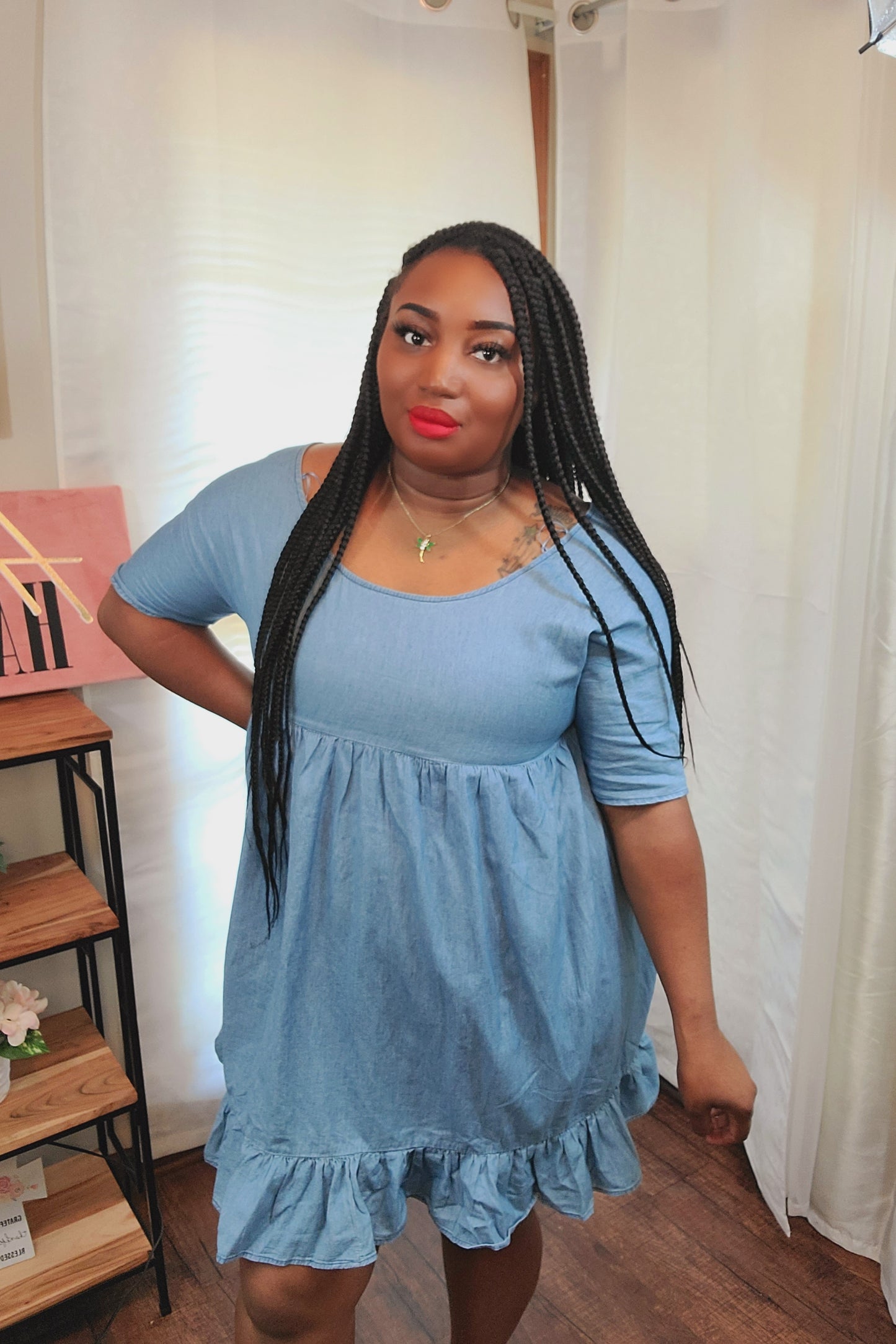 Ruffled Bleu Dress