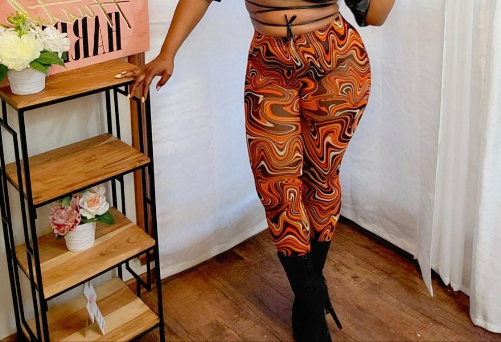Marble Mesh Tights