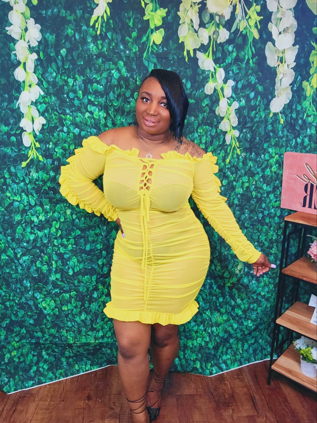 "Ruffles" Mesh Dress