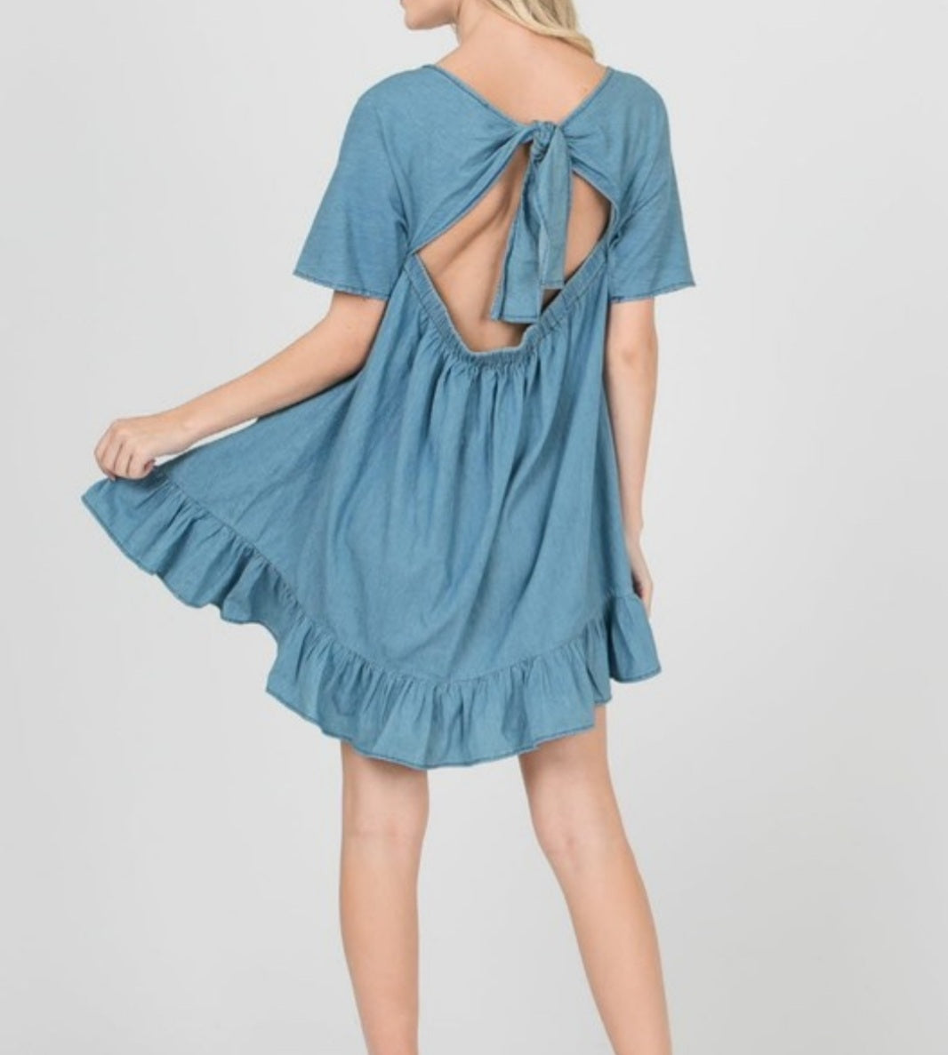 Ruffled Bleu Dress