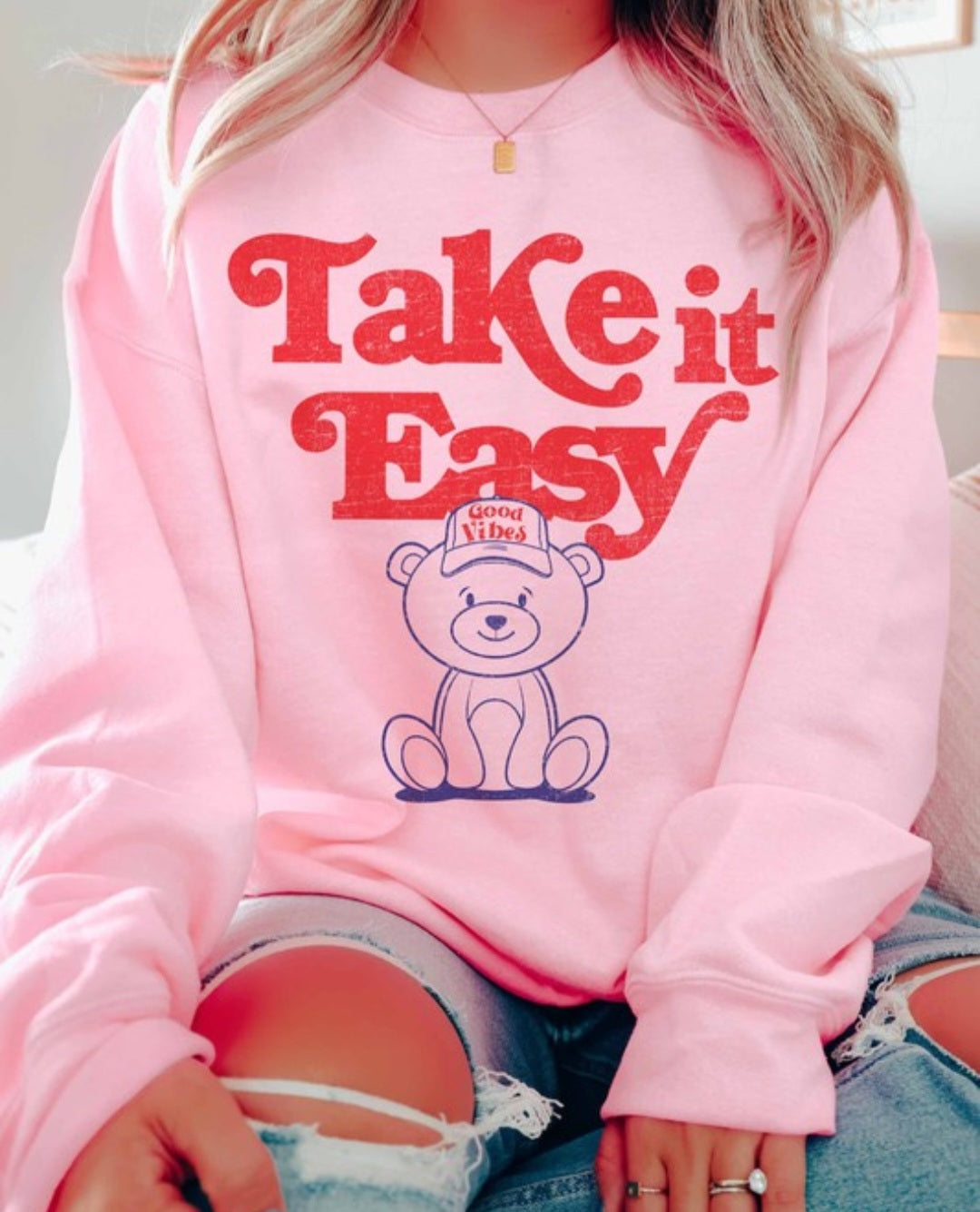 "Take it Easy" Graphic Sweater